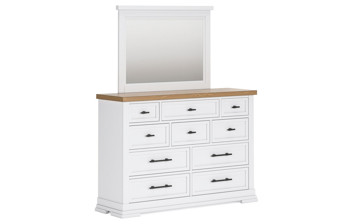 Ashbryn California King Panel Storage Bed, Dresser, Mirror, Chest and Nightstand