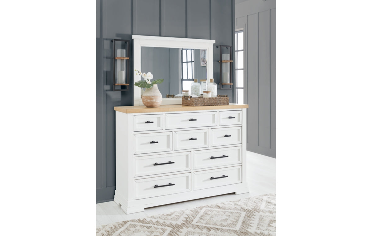 Ashbryn California King Panel Storage Bed, Dresser, Mirror, Chest and Nightstand