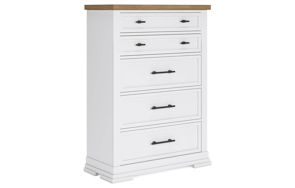 Ashbryn California King Panel Storage Bed, Dresser, Mirror, Chest and Nightstand