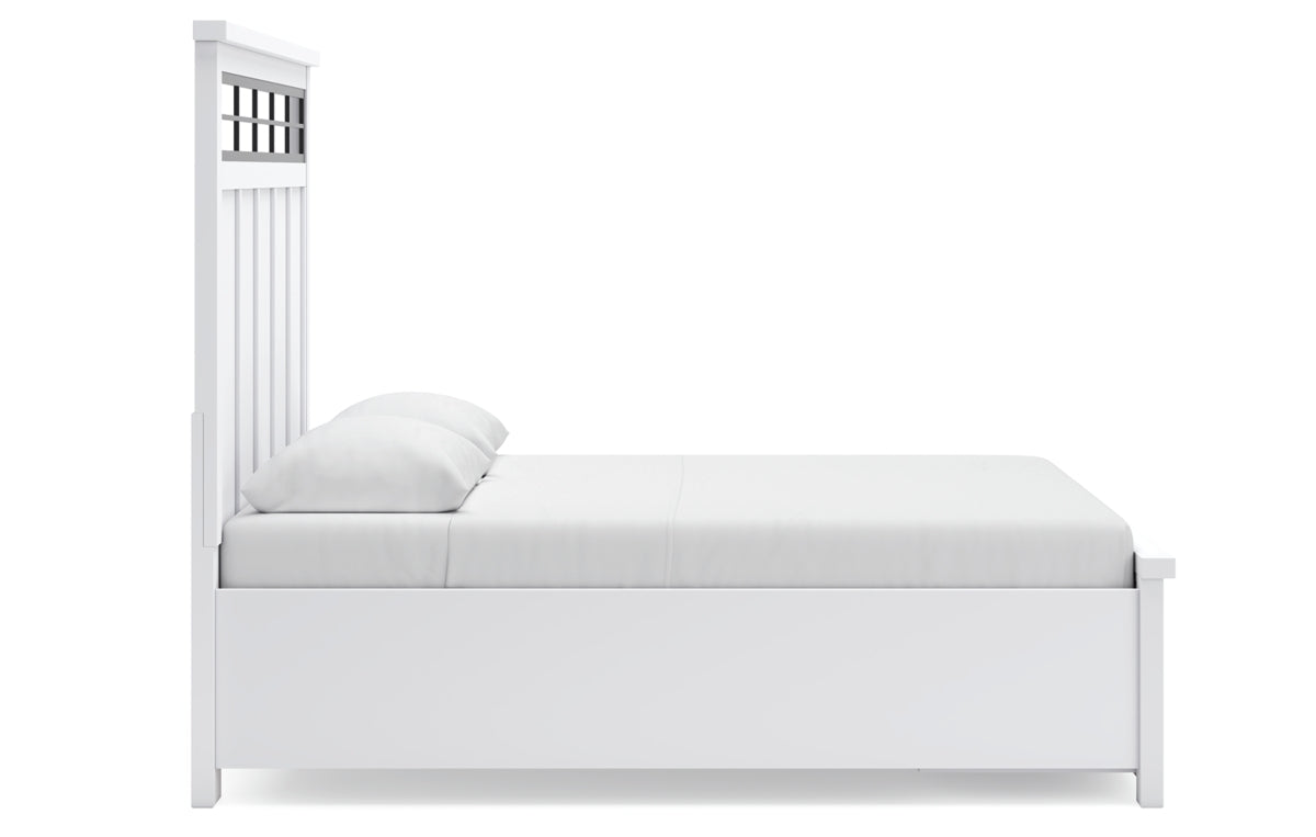 Ashbryn Queen Panel Storage Bed with Mirrored Dresser and Chest