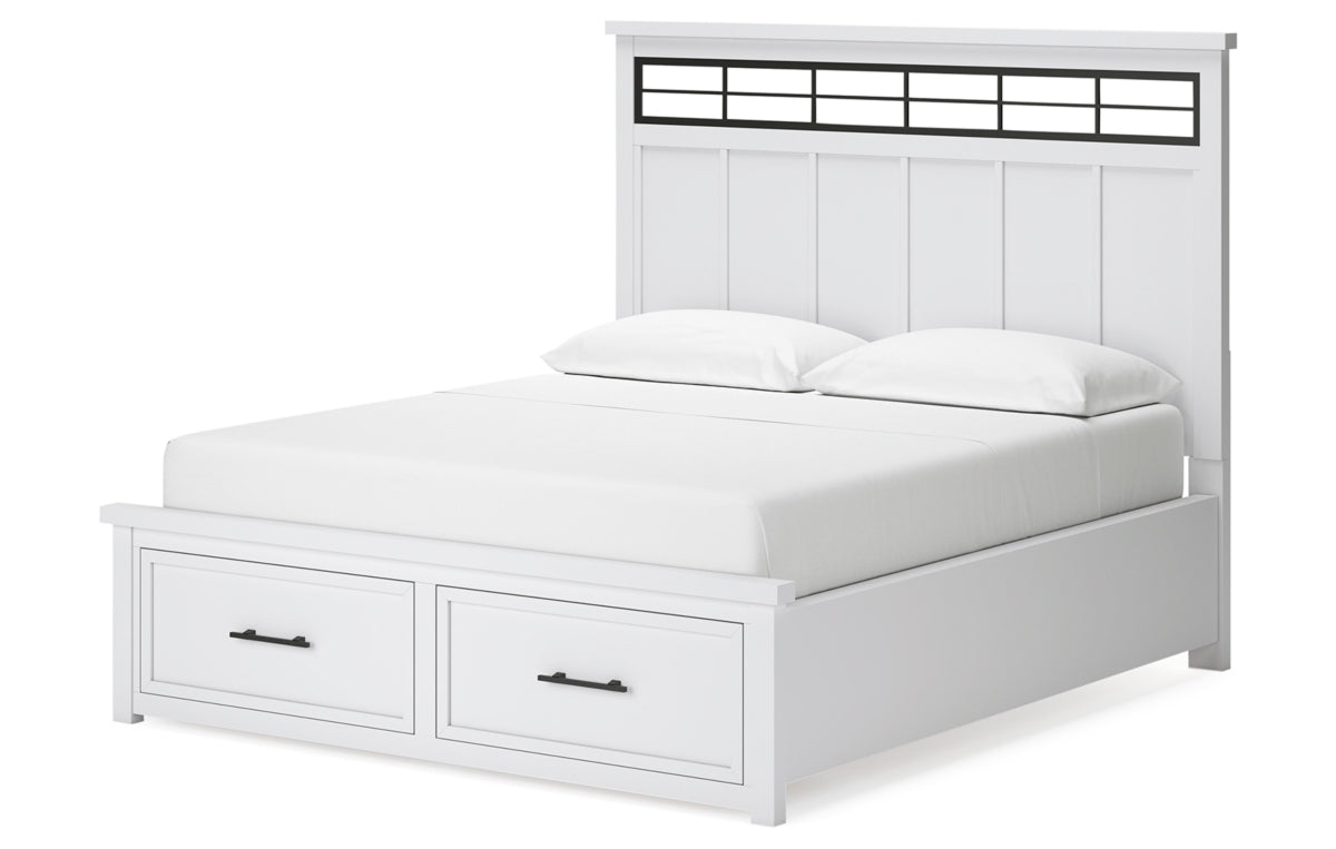 Ashbryn California King Panel Storage Bed, Dresser, Mirror, Chest and Nightstand