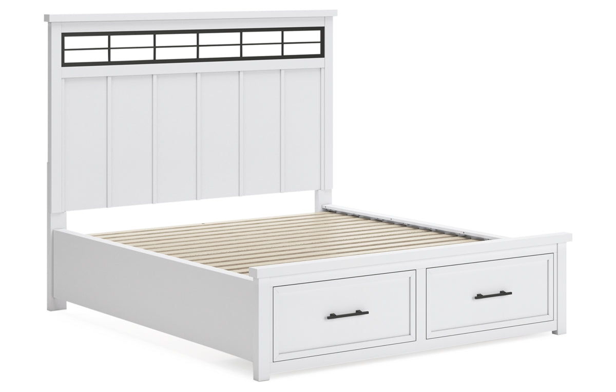 Ashbryn California King Panel Storage Bed, Dresser, Mirror, Chest and Nightstand
