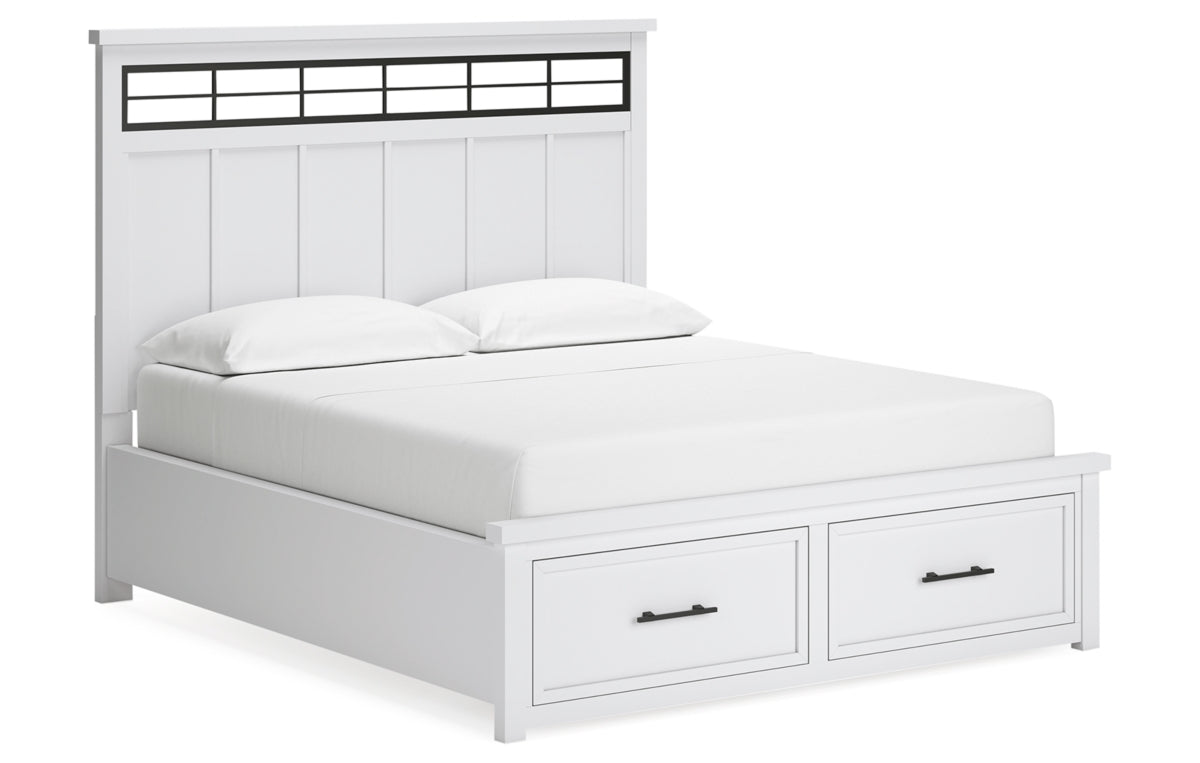 Ashbryn California King Panel Storage Bed, Dresser, Mirror, Chest and Nightstand