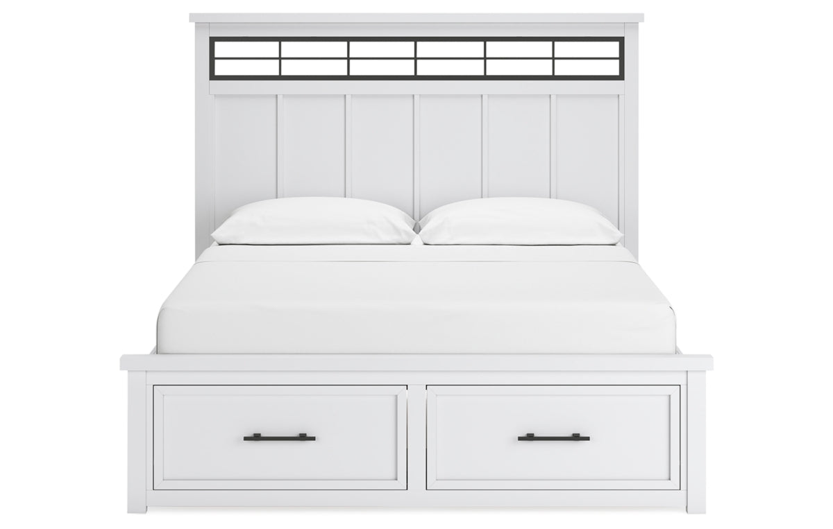 Ashbryn California King Panel Storage Bed, Dresser, Mirror, Chest and Nightstand
