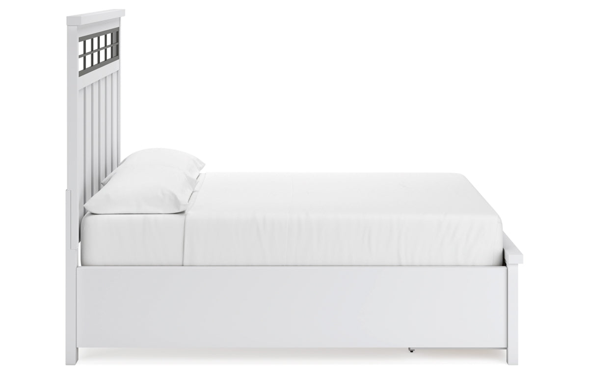 Ashbryn California King Panel Storage Bed, Dresser, Mirror, Chest and Nightstand