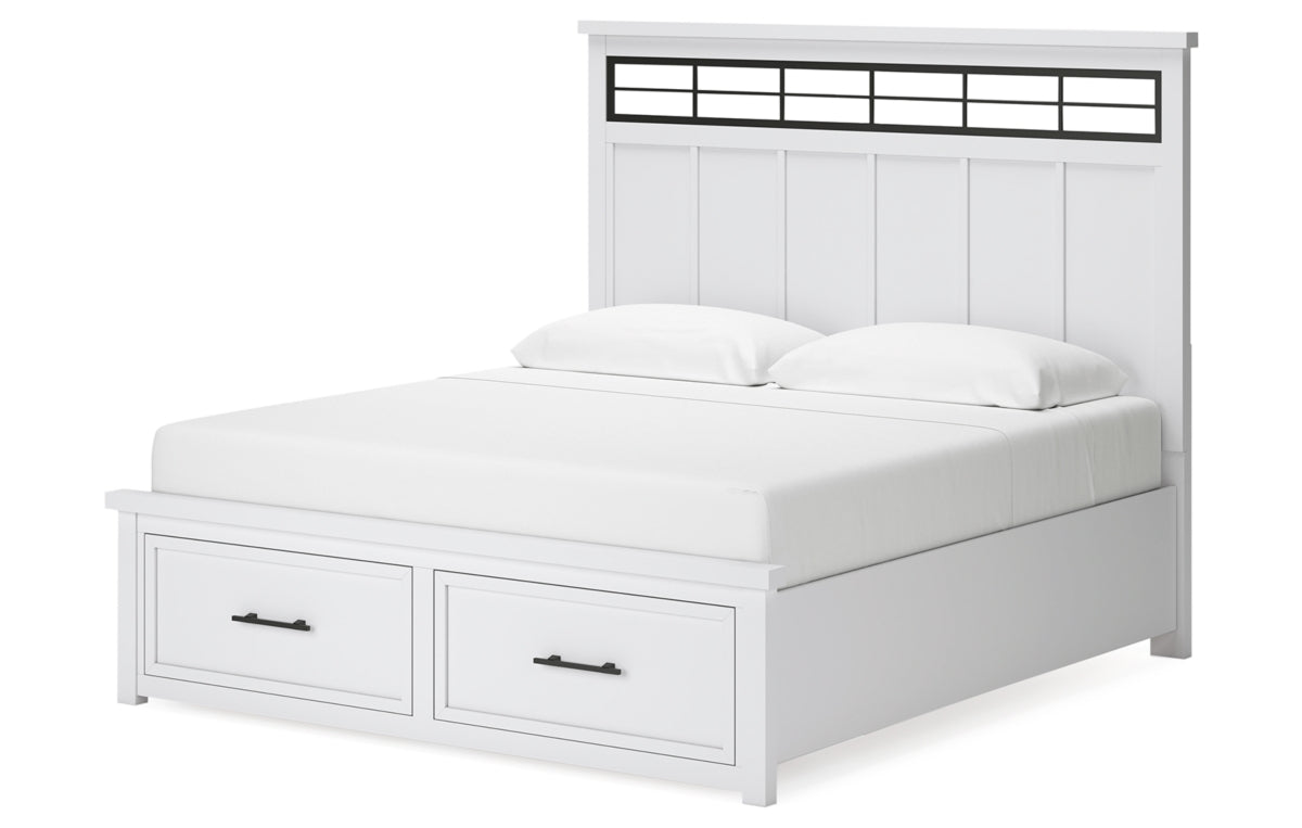 Ashbryn King Panel Storage Bed, Dresser, Mirror and Chest