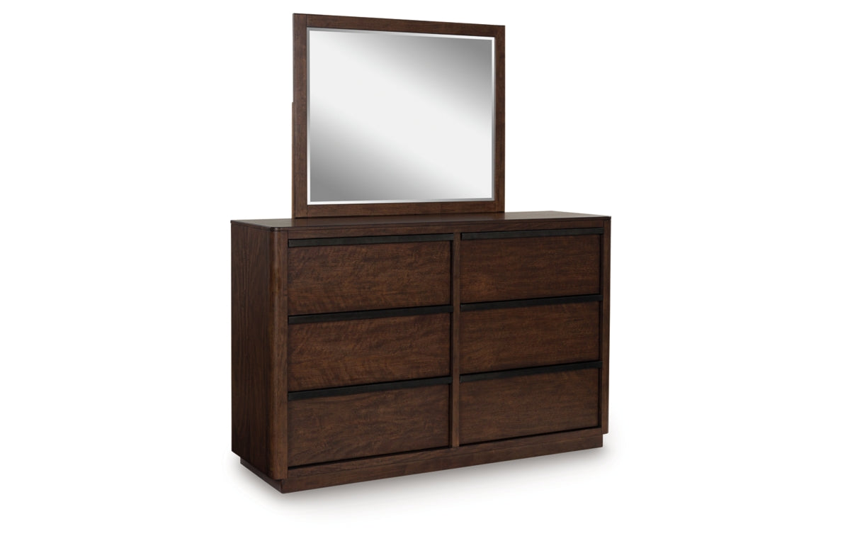 Dilenno California King Canopy Bed with Mirrored Dresser, Chest and Nightstand