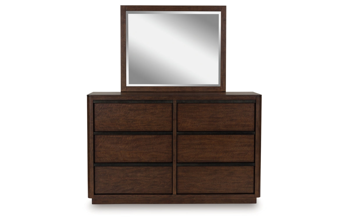 Dilenno California King Canopy Bed with Mirrored Dresser