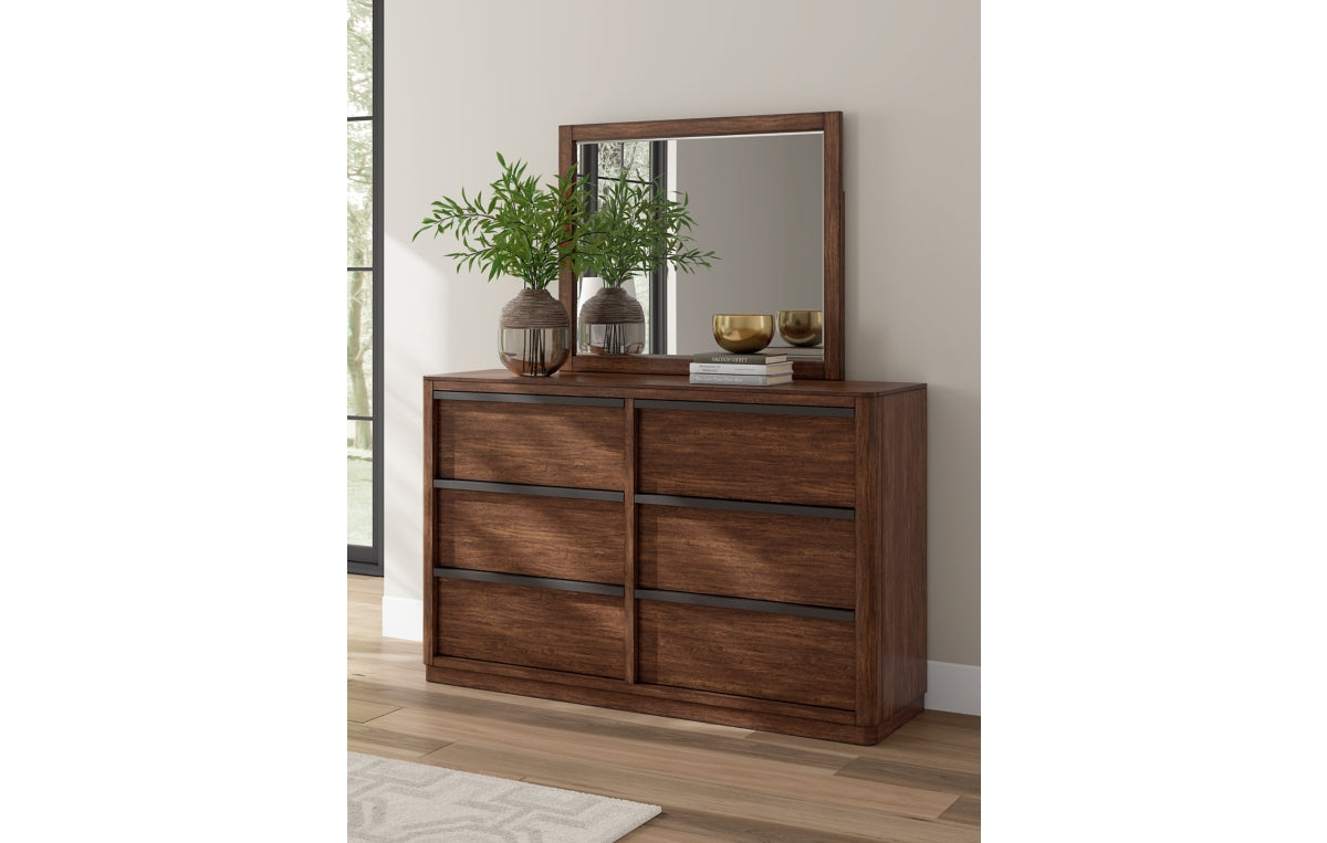 Dilenno California King Canopy Bed with Mirrored Dresser