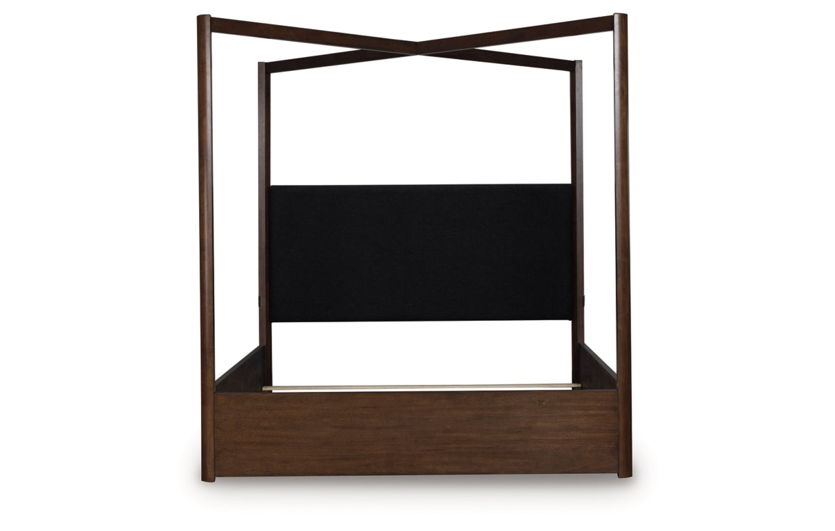 Dilenno California King Canopy Bed with Mirrored Dresser