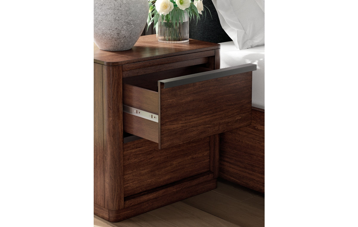 Dilenno California King Canopy Bed with Mirrored Dresser, Chest and Nightstand