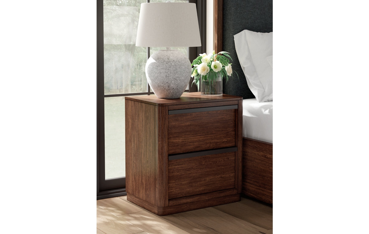 Dilenno Queen Canopy Bed with Mirrored Dresser and Nightstand