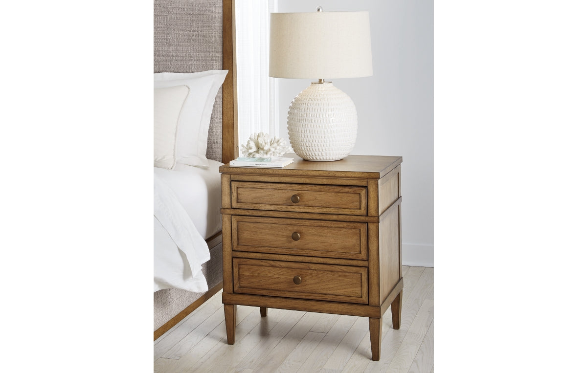 Sharlance King Upholstered Panel Bed with Mirrored Dresser, Chest and Nightstand