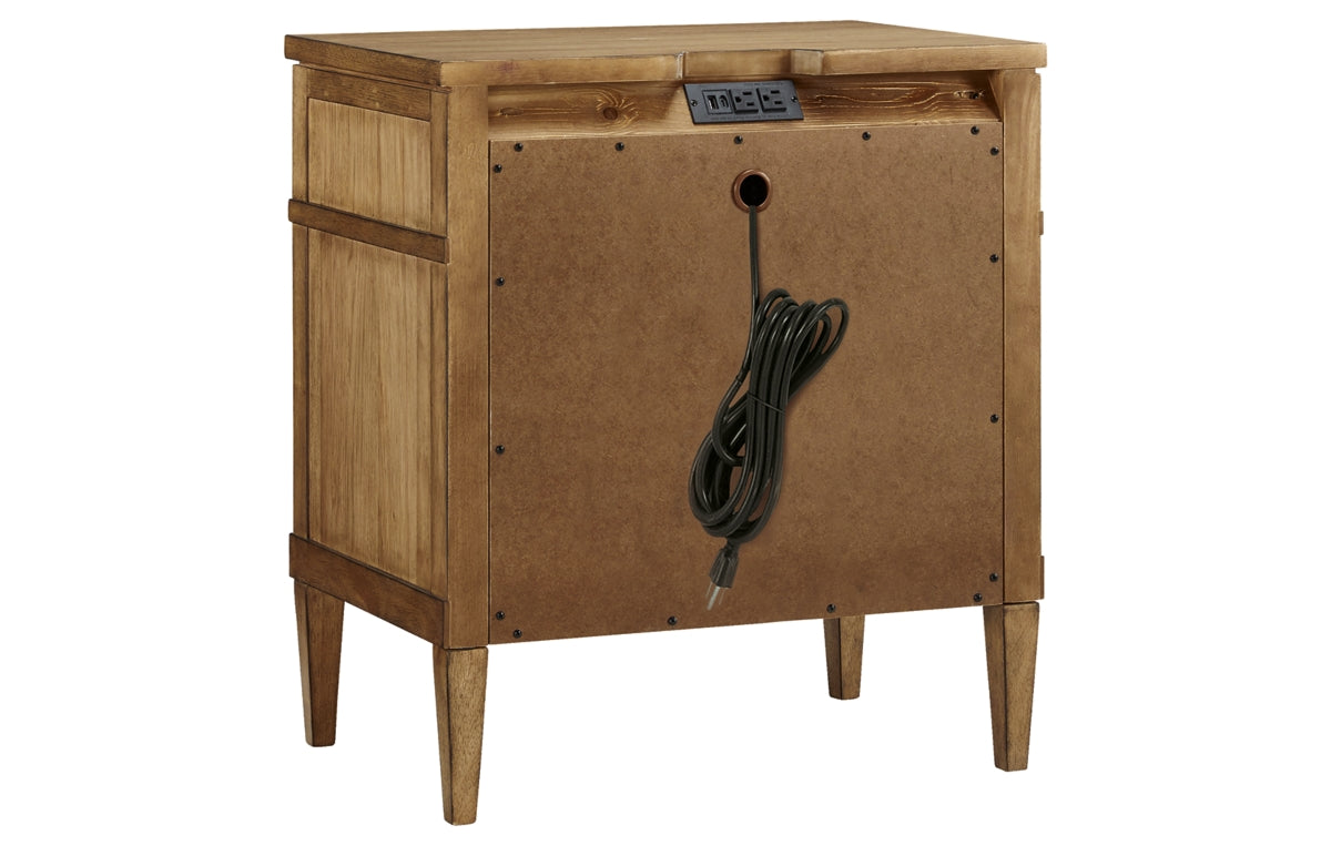 Sharlance King Upholstered Panel Bed with Mirrored Dresser, Chest and Nightstand