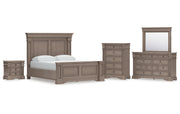 Blairhurst California King Panel Bed, Dresser, Mirror, Chest and Nightstand