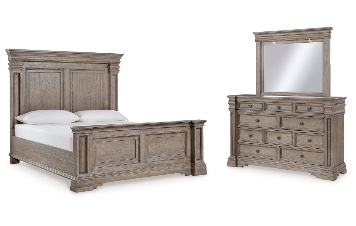 Blairhurst Queen Panel Bed with Mirrored Dresser