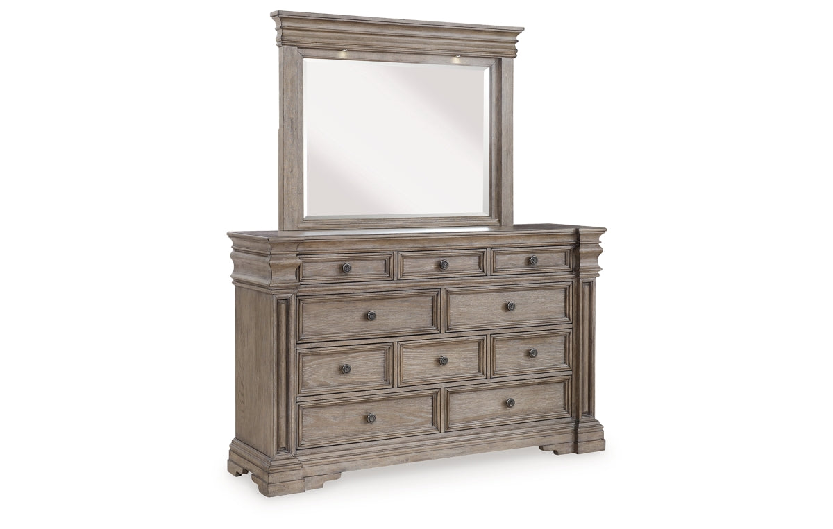 Blairhurst California King Panel Bed, Dresser, Mirror, Chest and Nightstand