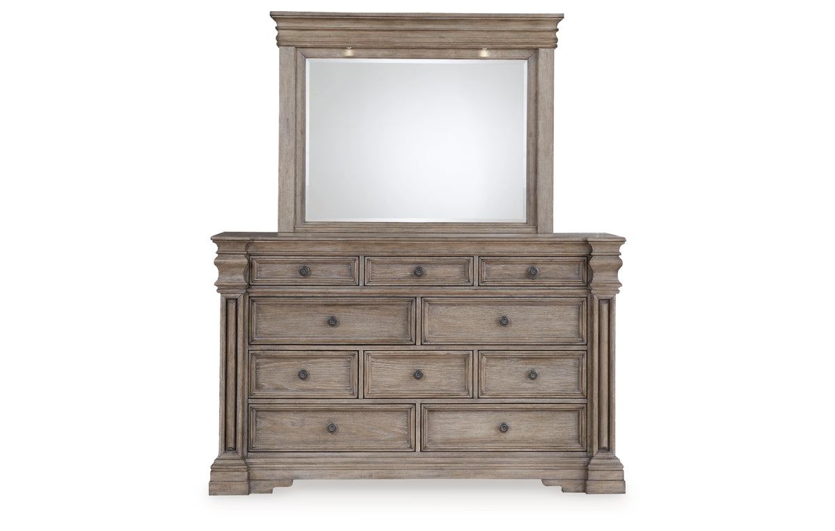 Blairhurst California King Panel Bed, Dresser, Mirror, Chest and Nightstand