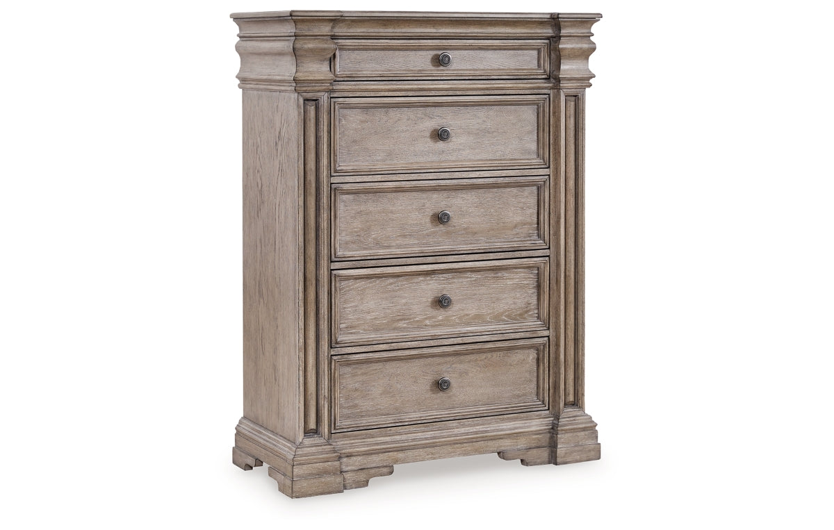 Blairhurst California King Panel Bed, Dresser, Mirror, Chest and Nightstand