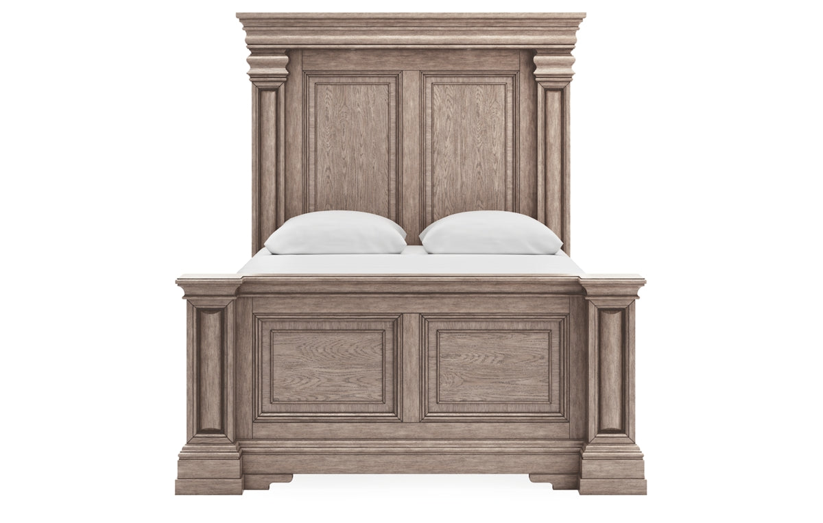 Blairhurst Queen Panel Bed with Mirrored Dresser and Chest