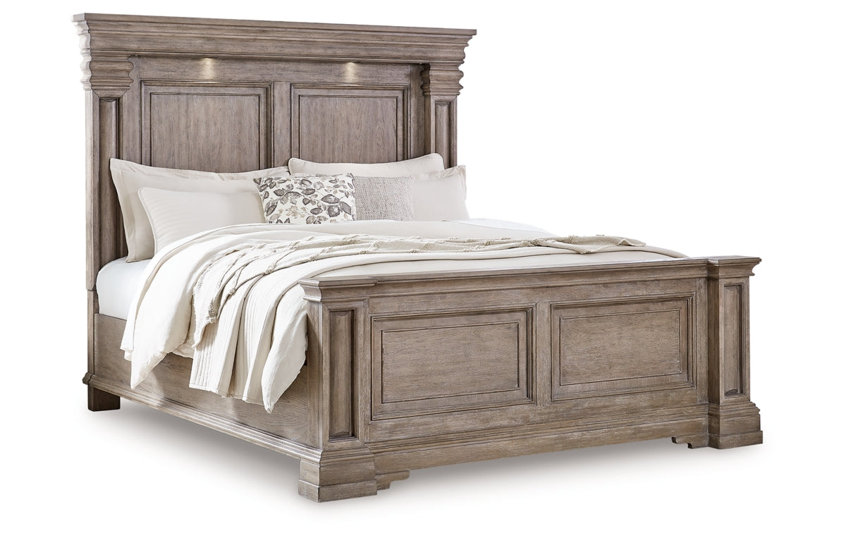 Blairhurst Queen Panel Bed with Mirrored Dresser and Chest