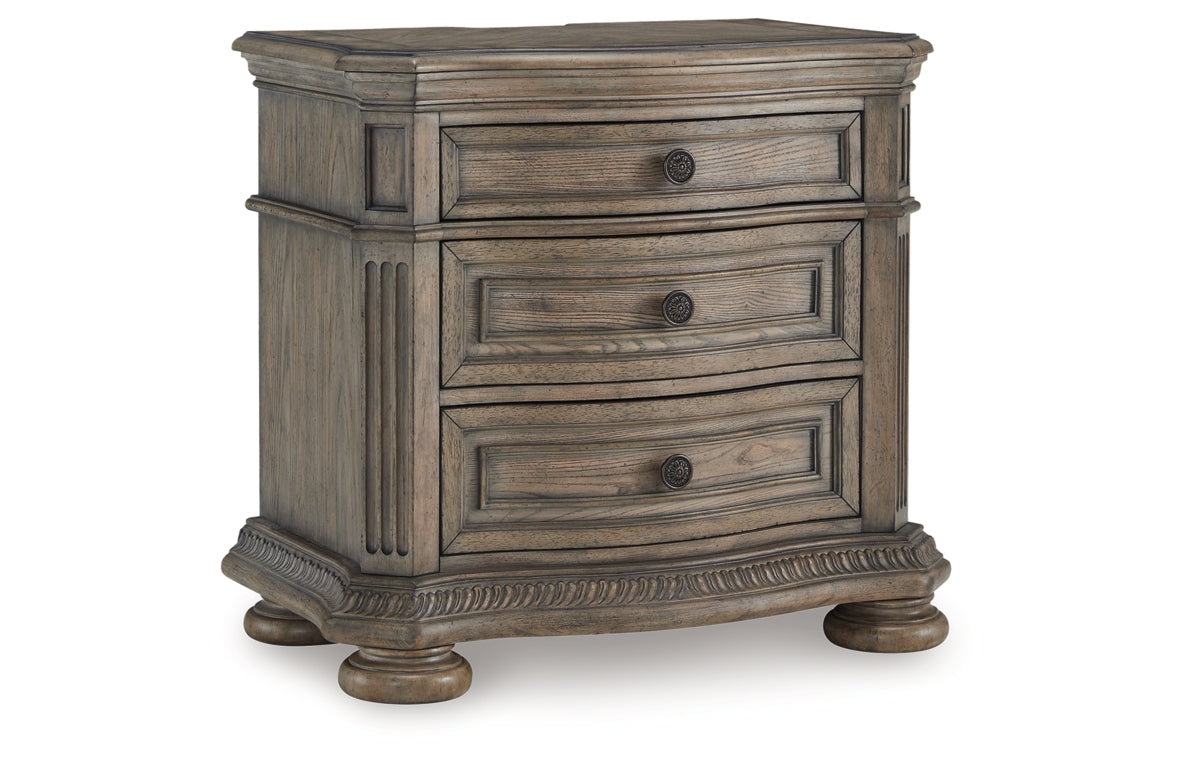 Ardenfield King Upholstered Sleigh Bed, Dresser, Mirror and Nightstand