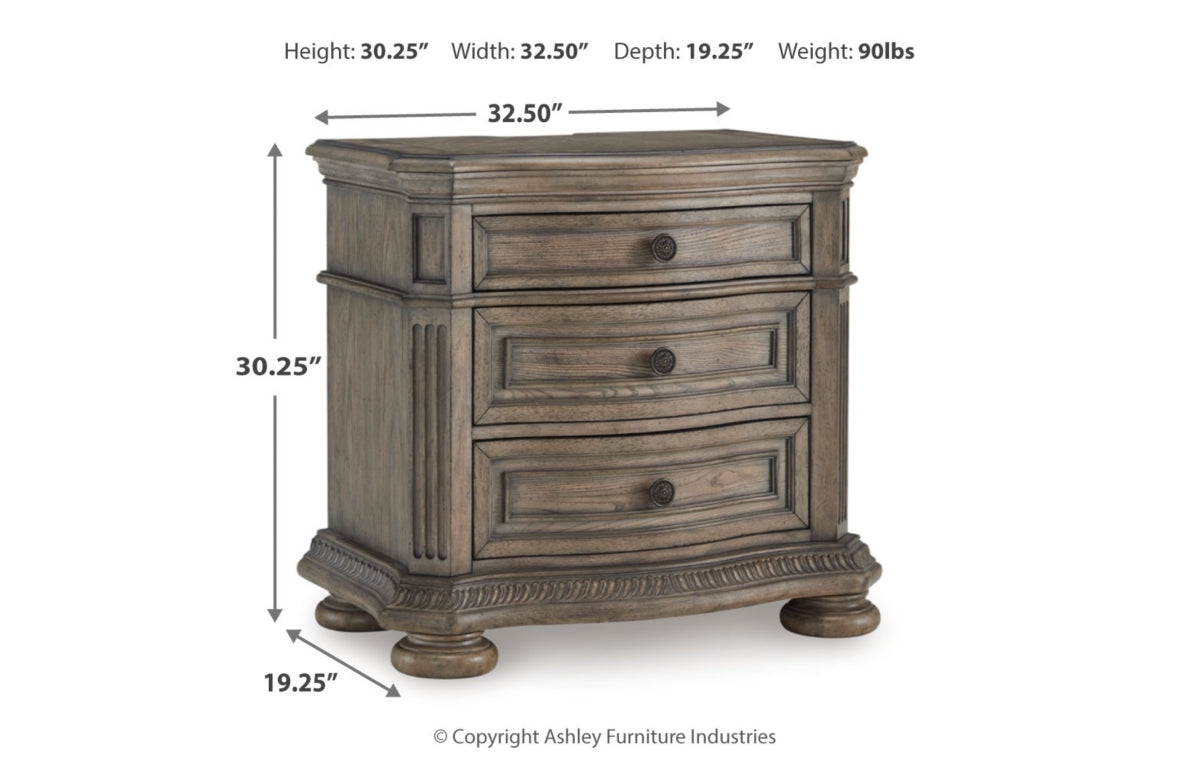 Ardenfield King Upholstered Sleigh Bed, Dresser, Mirror, Chest and Nightstand