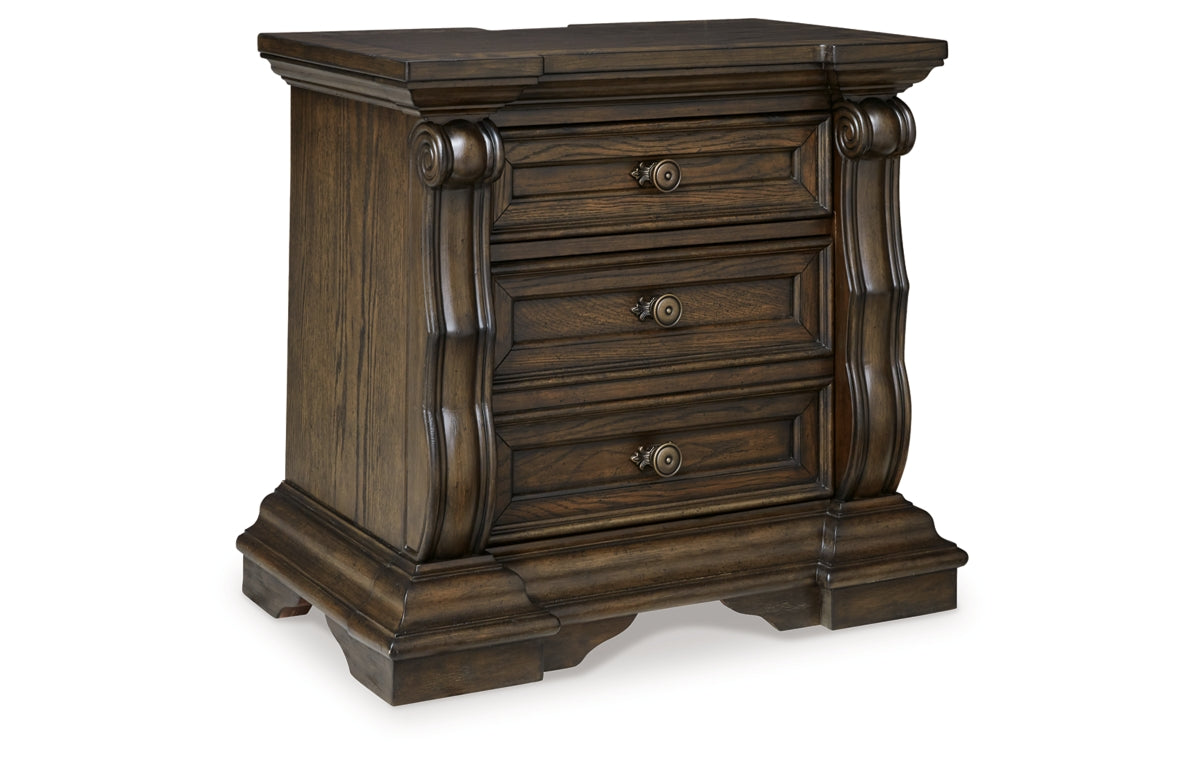 Maylee Queen Upholstered Bed, Dresser, Mirror, Chest and Nightstand