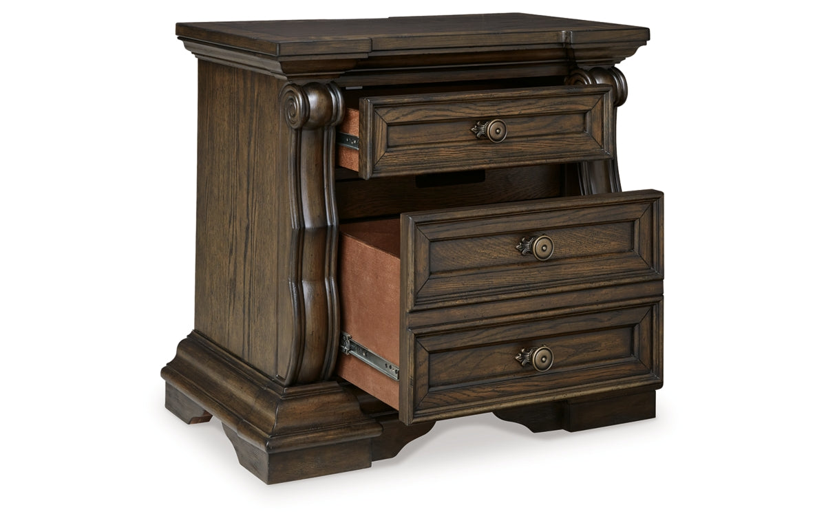 Maylee Queen Upholstered Bed, Dresser, Mirror, Chest and Nightstand