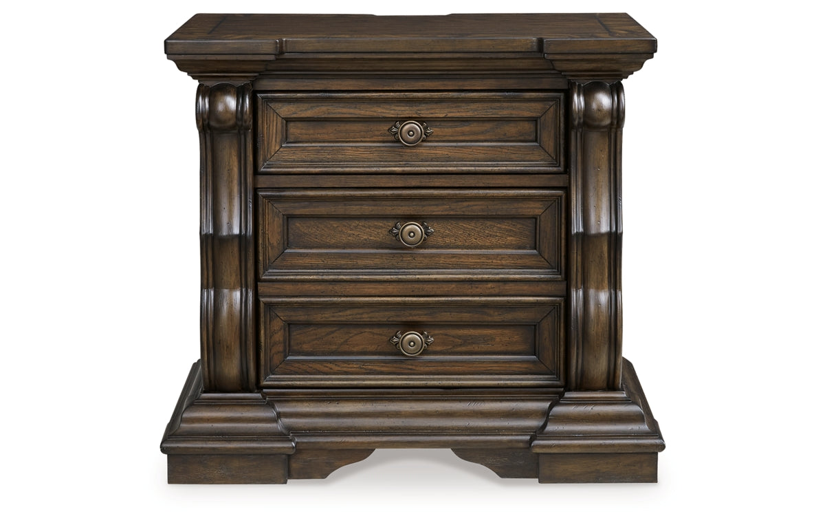 Maylee Queen Upholstered Bed, Dresser, Mirror, Chest and Nightstand