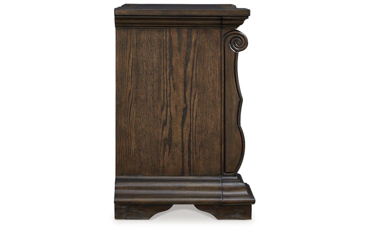Maylee Queen Upholstered Bed, Dresser, Mirror, Chest and Nightstand