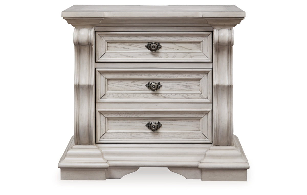 Bruchandi California King Upholstered Panel Bed with Mirrored Dresser and Nightstand