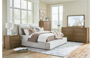 Cabalynn King Upholstered Bed with Mirrored Dresser, Chest and Nightstand