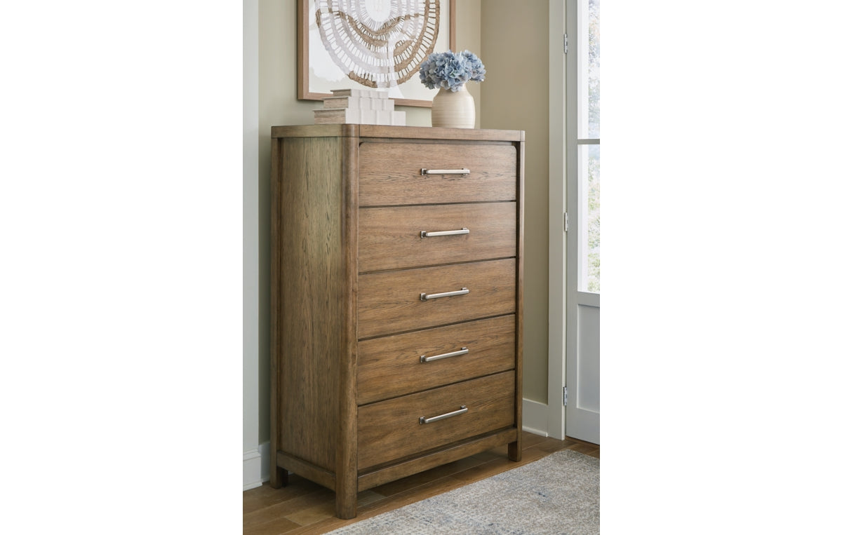 Cabalynn King Upholstered Bed with Mirrored Dresser, Chest and Nightstand