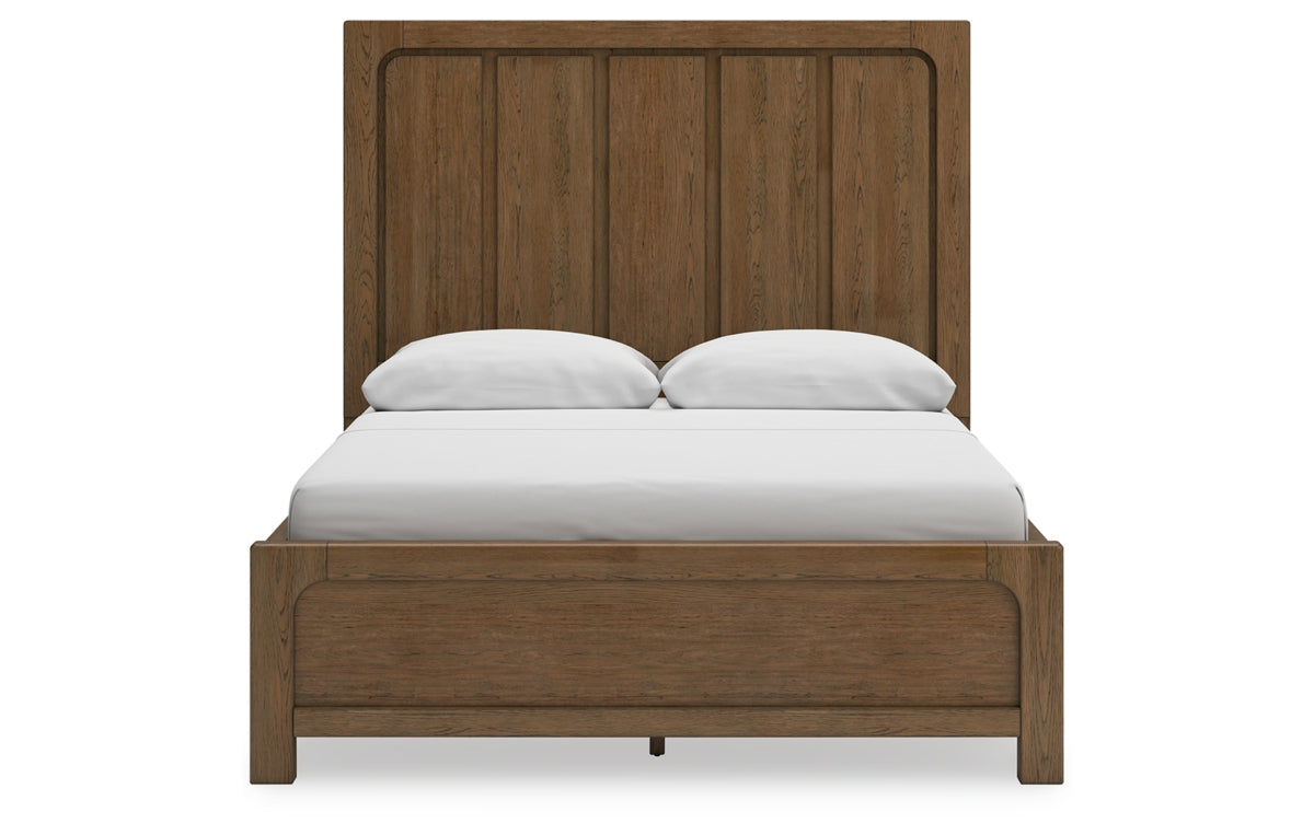 Cabalynn Queen Panel Bed with Storage with Mirrored Dresser and Chest