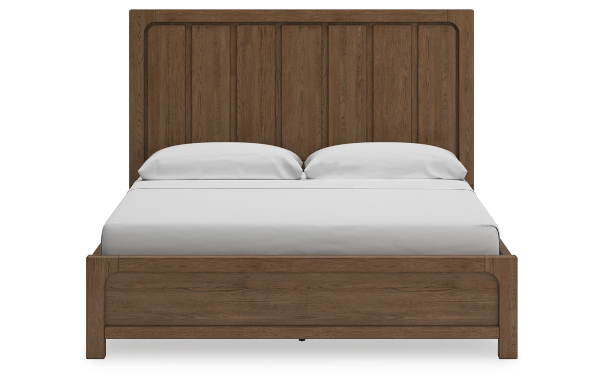 Cabalynn California King Panel Bed with Storage with Mirrored Dresser