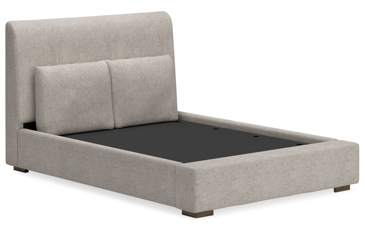 Cabalynn Queen Upholstered Bed with Mirrored Dresser