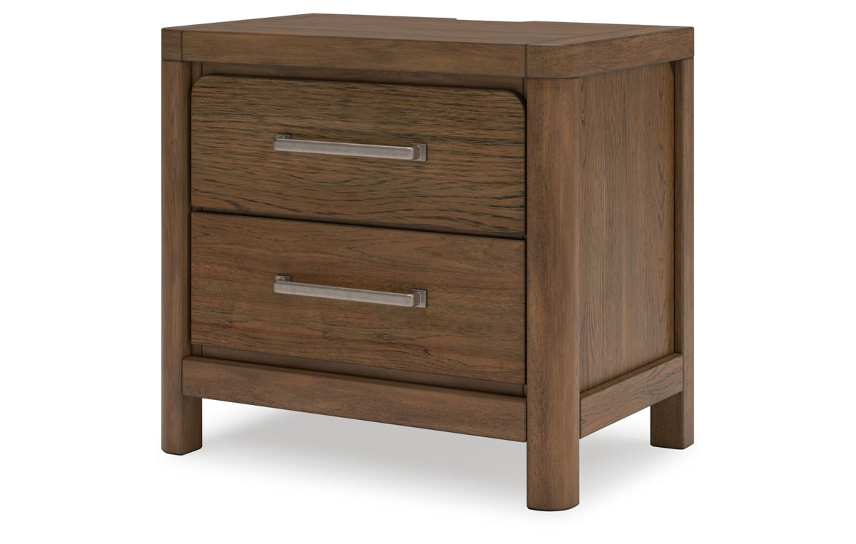 Cabalynn California King Upholstered Bed with Mirrored Dresser and Nightstand