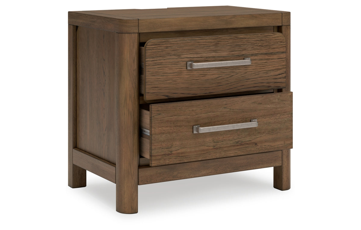 Cabalynn California King Upholstered Bed with Mirrored Dresser and Nightstand