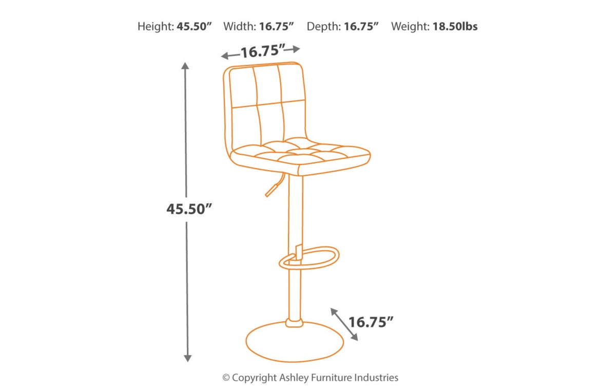 Bellatier Adjustable Height Bar Stool