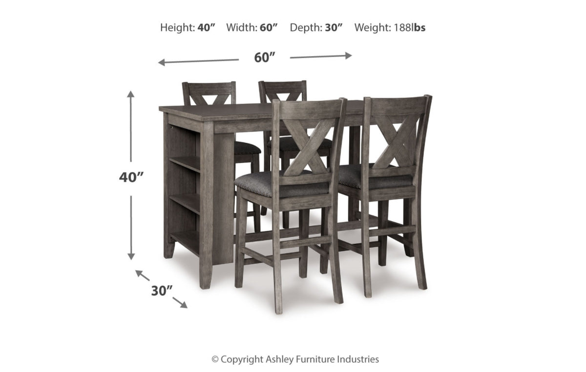 Caitbrook Counter Height Dining Table and 4 Barstools