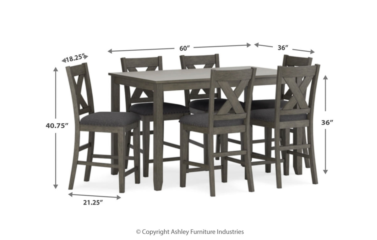Caitbrook Counter Height Dining Table and Bar Stools (Set of 7)
