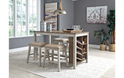 Skempton Counter Height Dining Table and 4 Barstools