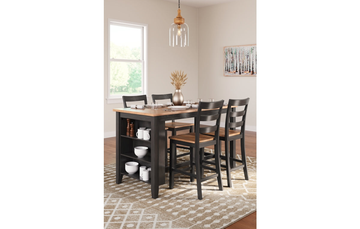 Gesthaven Counter Height Dining Table and 4 Barstools