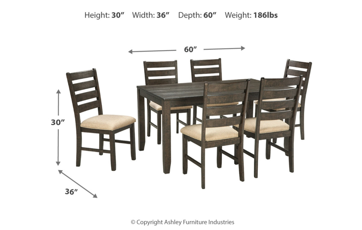 Rokane Dining Table and Chairs (Set of 7)