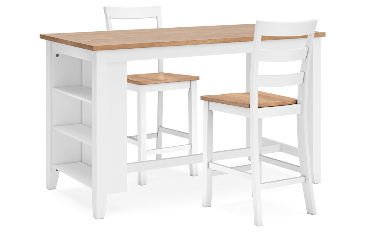 Gesthaven Counter Height Dining Table and 2 Barstools
