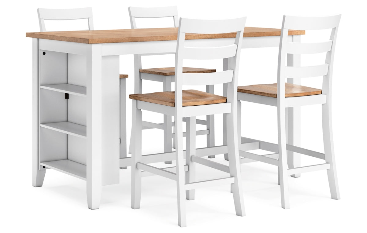 Gesthaven Counter Height Dining Table and 4 Barstools