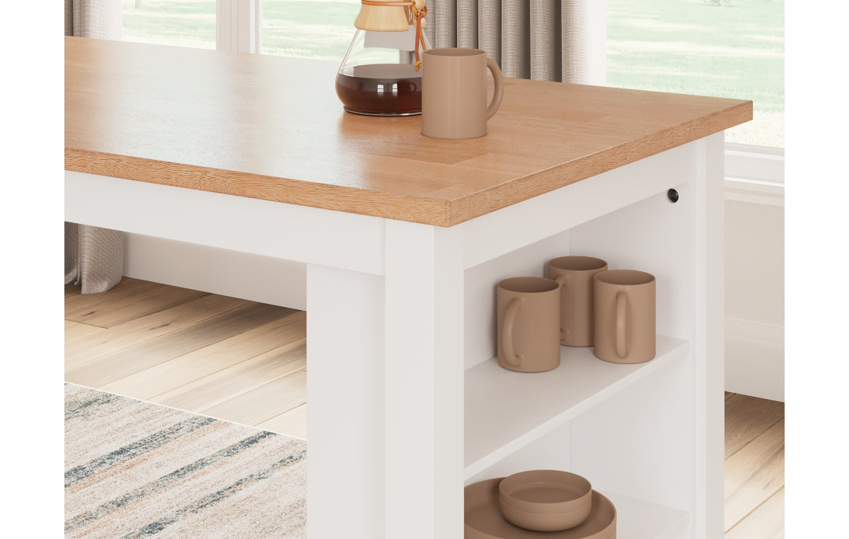 Gesthaven Counter Height Dining Table and 2 Barstools