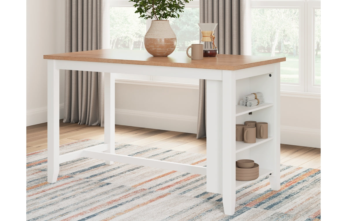 Gesthaven Counter Height Dining Table and 2 Barstools