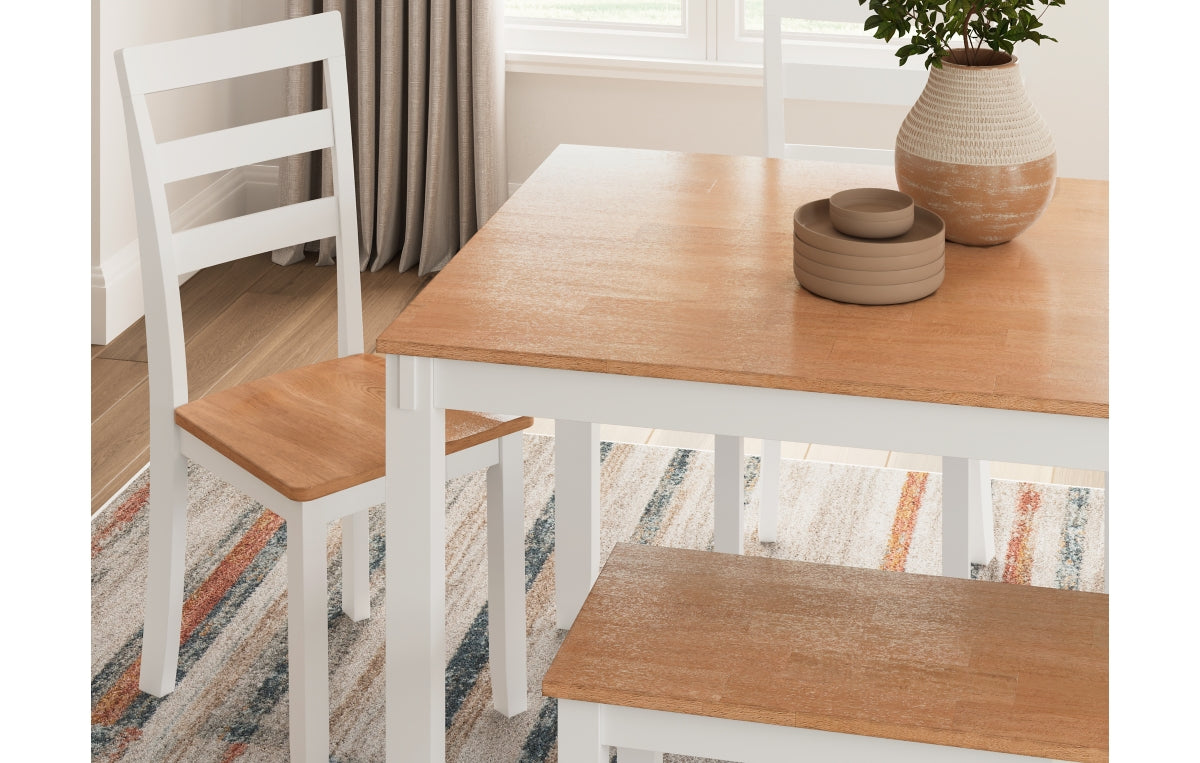Gesthaven Dining Table with 4 Chairs and Bench (Set of 6)